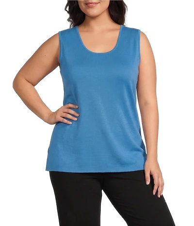 Ming Wang Plus Size Knit Scoop Neck Sleeveless Coordinating Tank