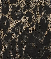 Ming Wang Plus Lurex Leopard Print Jacquard Knit Notch Long Sleeve Jacket