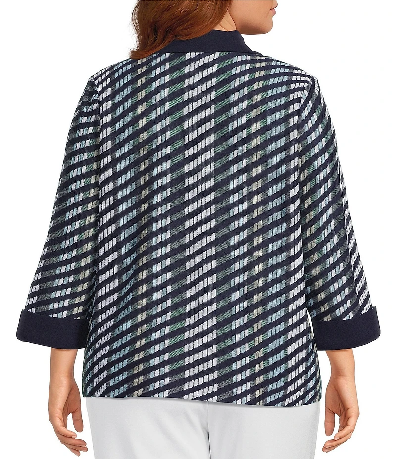 Ming Wang Plus Mixed Media Wing Collar Bracelet Sleeve Jacket