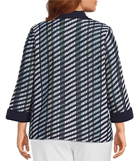 Ming Wang Plus Mixed Media Wing Collar Bracelet Sleeve Jacket