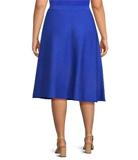 Ming Wang Plus Size Aria Soft Knit A-Line Skirt