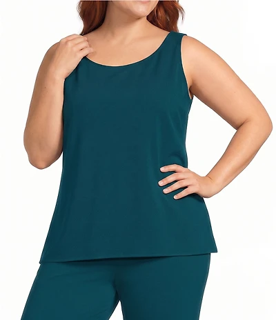 Ming Wang Plus Size Crepe Scoop Neck Sleeveless Coordinating Tank