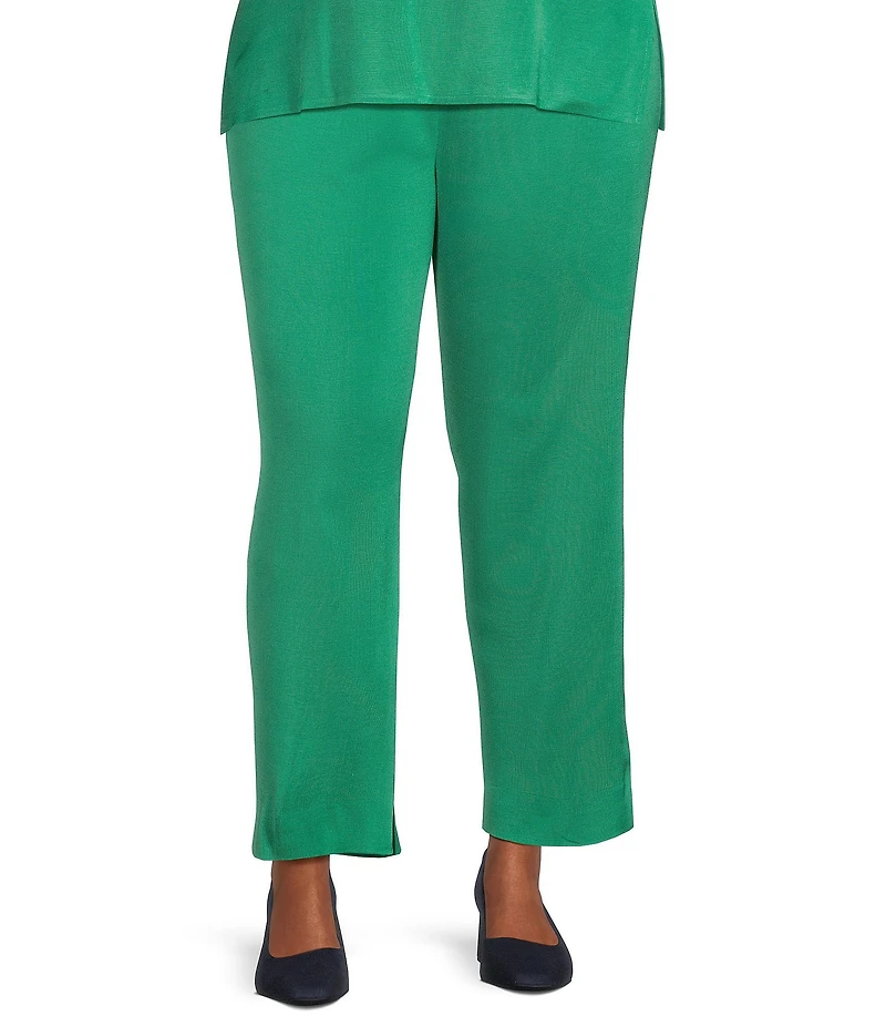 Ming Wang Plus Size Knit Pull-On Ankle Pants