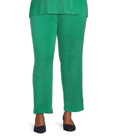 Ming Wang Plus Size Knit Pull-On Ankle Pants