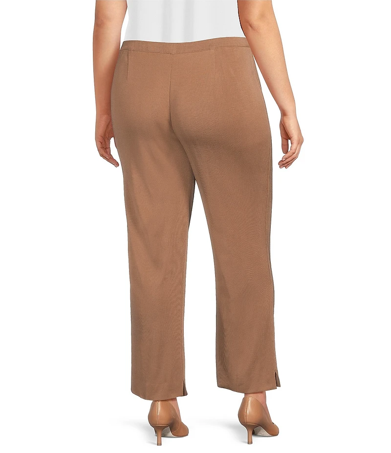 Ming Wang Plus Size Knit Pull-On Ankle Pants