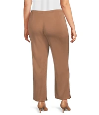 Ming Wang Plus Size Knit Pull-On Ankle Pants