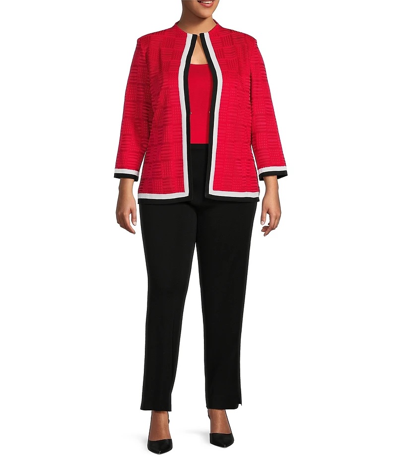 Ming Wang Plus Size Knit Pull-On Ankle Pants