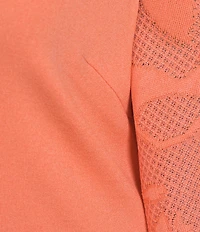 Ming Wang Plus Size Tonal Texture Knit V-Neck Bracelet Sleeve Top