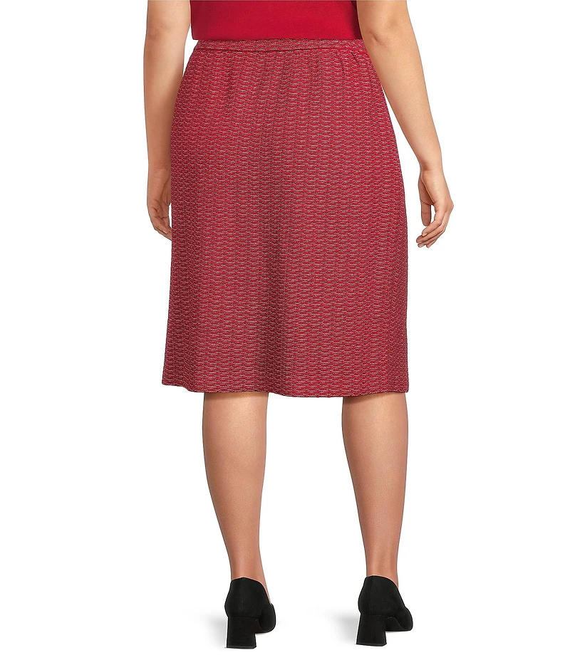 Ming Wang Plus Textured Knit Pull-On Skirt