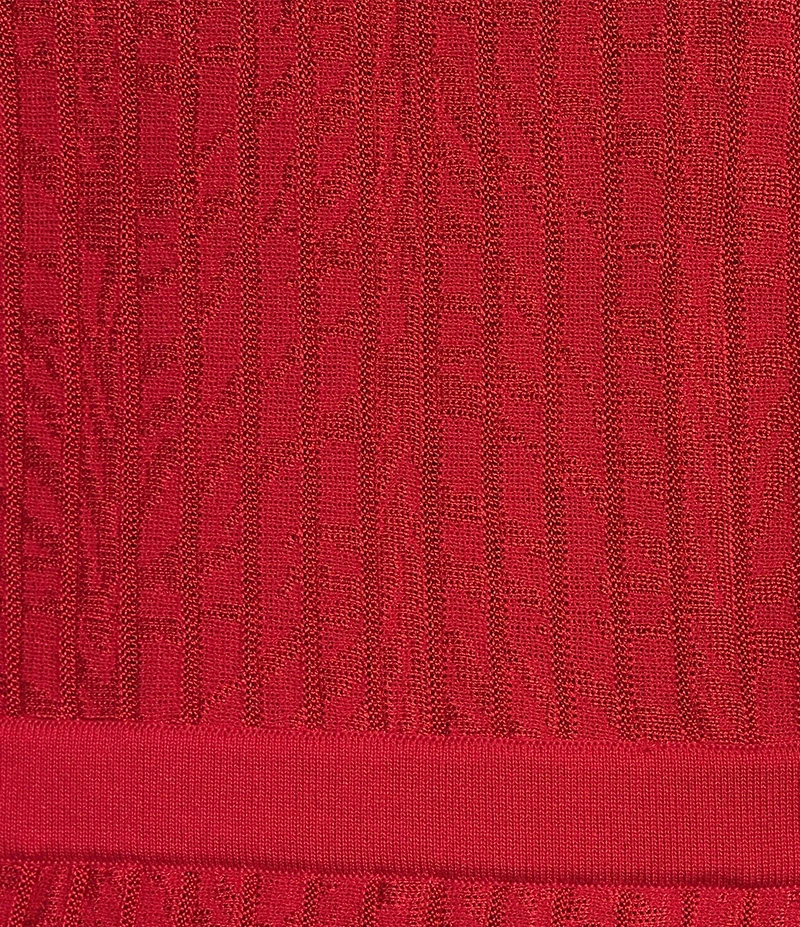 Ming Wang Plus Tonal Stitch Knit Fit-And-Flare Midi Dress