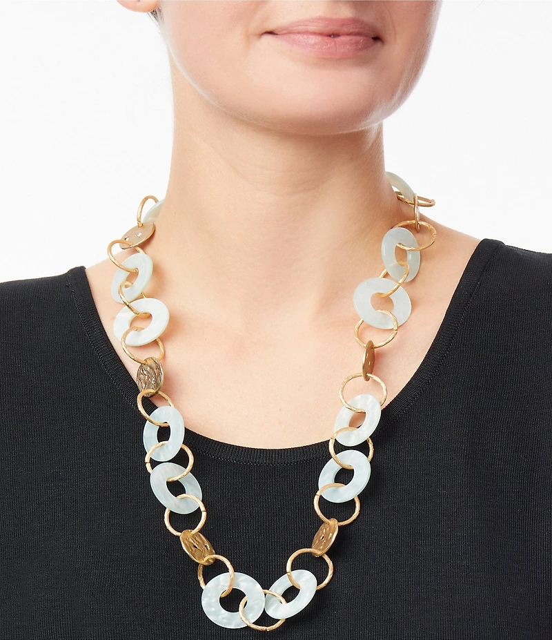 Ming Wang Resin Link Collar Necklace
