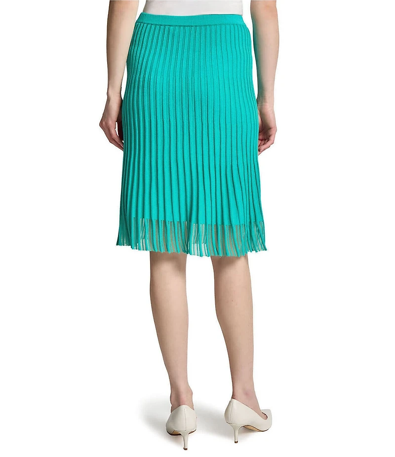 Ming Wang Ribbed Knit A-Line Skirt