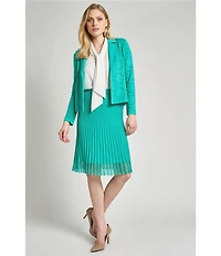 Ming Wang Ribbed Knit A-Line Skirt