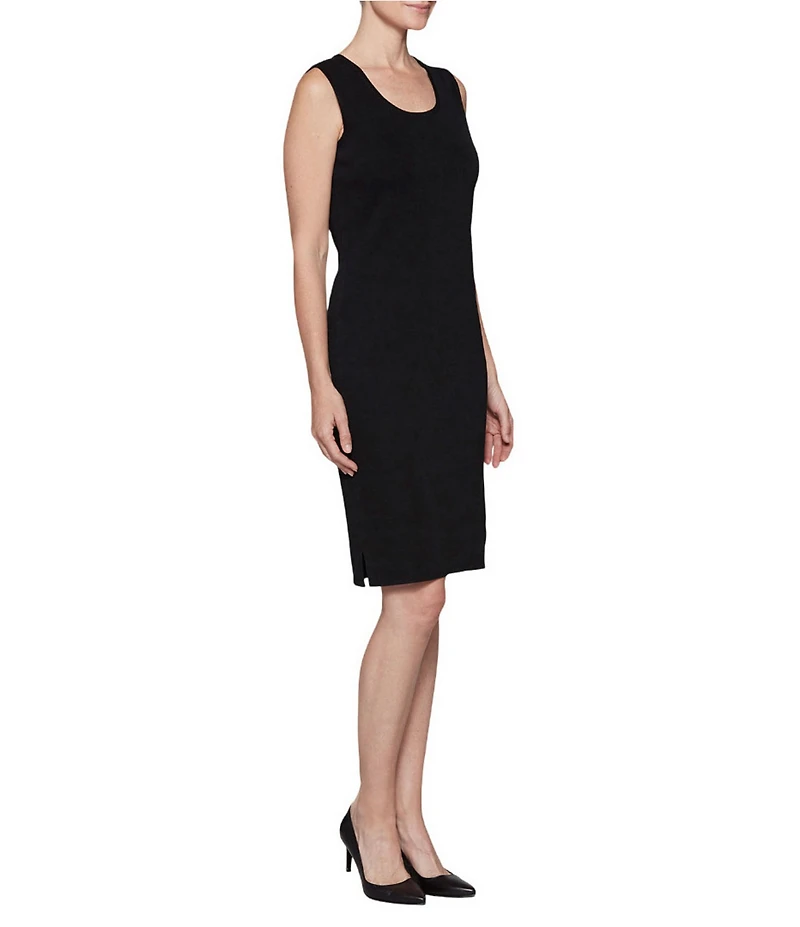 Ming Wang Sleeveless Scoop Neck Side Slit Tank Bodycon Dress