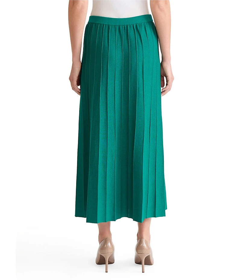 Ming Wang Soft Knit Pleated A-line Skirt