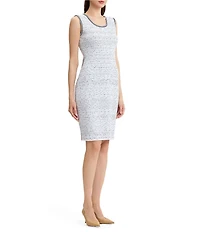 Ming Wang Soft Knit Scoop Neck Sleeveless Sheath Dress
