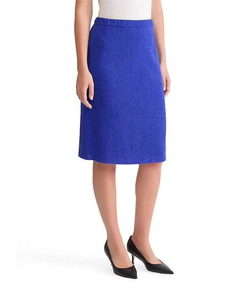 Ming Wang Straight Knit Elastic Waist Skirt