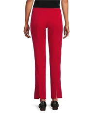 Ming Wang Stretch Crepe Flat Front Straight-Leg Ankle Pants
