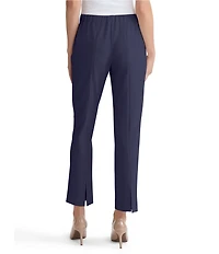 Ming Wang Stretch Crepe Flat Front Straight-Leg Ankle Pants