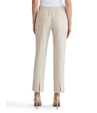 Ming Wang Stretch Crepe Flat Front Straight-Leg Ankle Pants