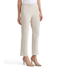 Ming Wang Stretch Crepe Flat Front Straight-Leg Ankle Pants