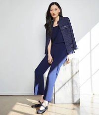 Ming Wang Stretch Deco Crepe Scoop Neck Sleeveless Top