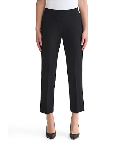 Ming Wang Stretch Deco Crepe Straight Leg Pants