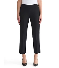 Ming Wang Stretch Deco Crepe Straight Leg Pants