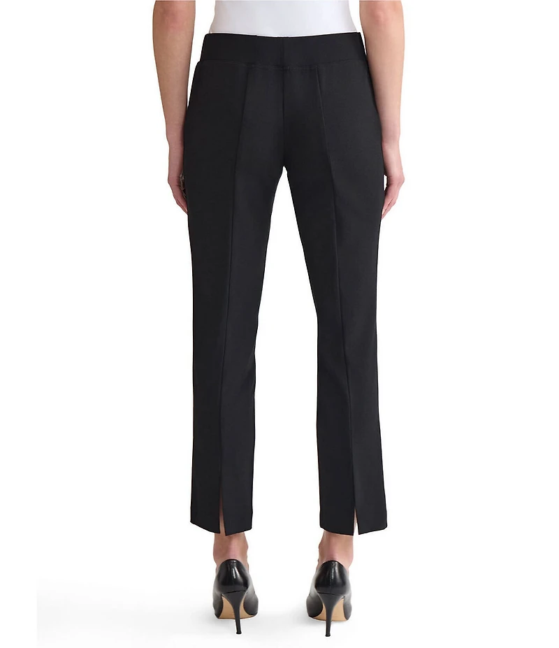 Ming Wang Stretch Deco Crepe Straight Leg Pants