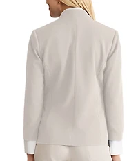 Ming Wang Tailored Two-Tone Stretch Crepe Notch Collar Long Sleeve Blazer
