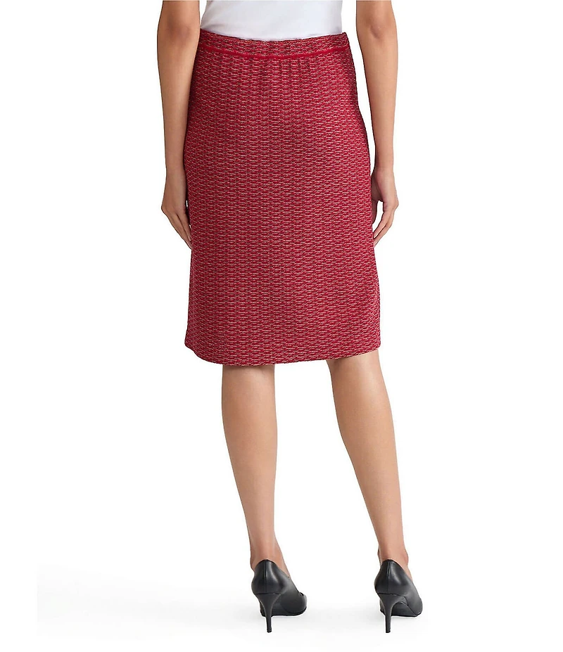 Ming Wang Textured Knit Pull-On Pencil Skirt
