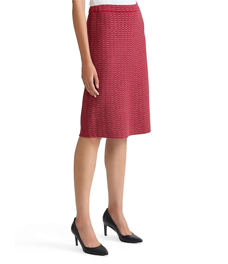 Ming Wang Textured Knit Pull-On Pencil Skirt