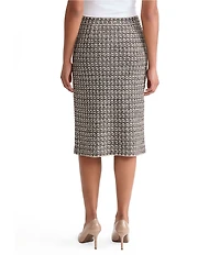 Ming Wang Tweed Knit A-Line Skirt