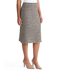Ming Wang Tweed Knit A-Line Skirt