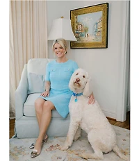 Ming Wang x Family Savvy Tweed Texture Round Neck Short Sleeve A-Line Dress