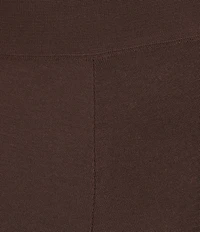 Ming Wang Woven Slim Straight Leg Elastic Waist Cropped Pull-On Pants