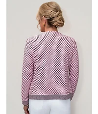 Ming Wang x Family Savvy Coordinating Shell Stitch Crew Neck Long Sleeve Jacket