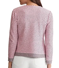 Ming Wang x Family Savvy Coordinating Shell Stitch Crew Neck Long Sleeve Jacket