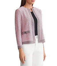 Ming Wang x Family Savvy Coordinating Shell Stitch Crew Neck Long Sleeve Jacket