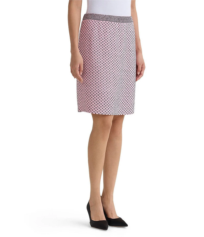 Ming Wang x Family Savvy Coordinating Shell Stitch Knit Straight Pencil Skirt