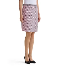 Ming Wang x Family Savvy Coordinating Shell Stitch Knit Straight Pencil Skirt