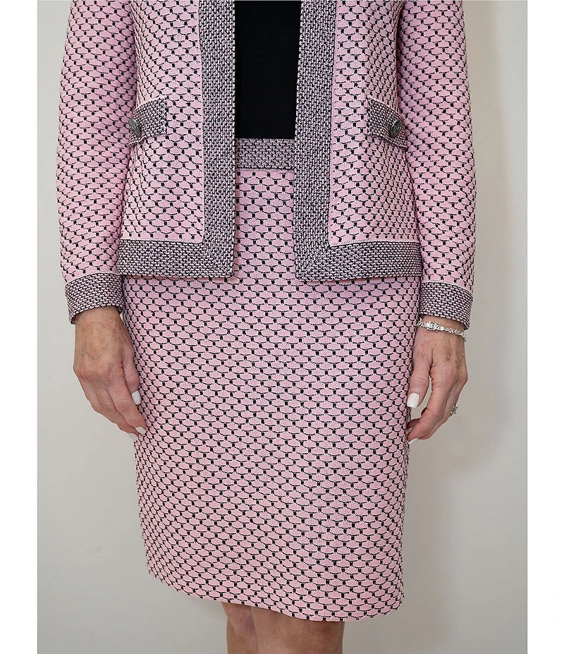 Ming Wang x Family Savvy Coordinating Shell Stitch Knit Straight Pencil Skirt