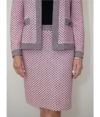 Ming Wang x Family Savvy Coordinating Shell Stitch Knit Straight Pencil Skirt