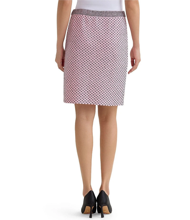 Ming Wang x Family Savvy Coordinating Shell Stitch Knit Straight Pencil Skirt