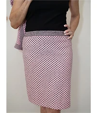 Ming Wang x Family Savvy Coordinating Shell Stitch Knit Straight Pencil Skirt
