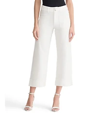 Ming Wang x Family Savvy Denim Wide Leg Cropped Cuff Jeans