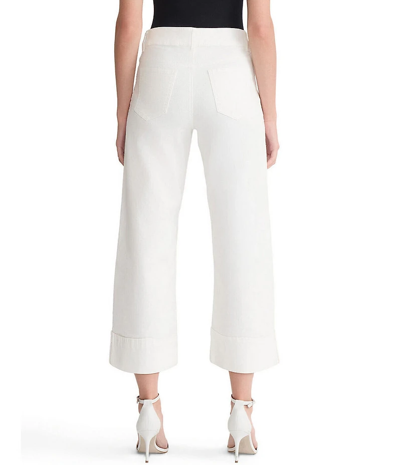 Ming Wang x Family Savvy Denim Wide Leg Cropped Cuff Jeans