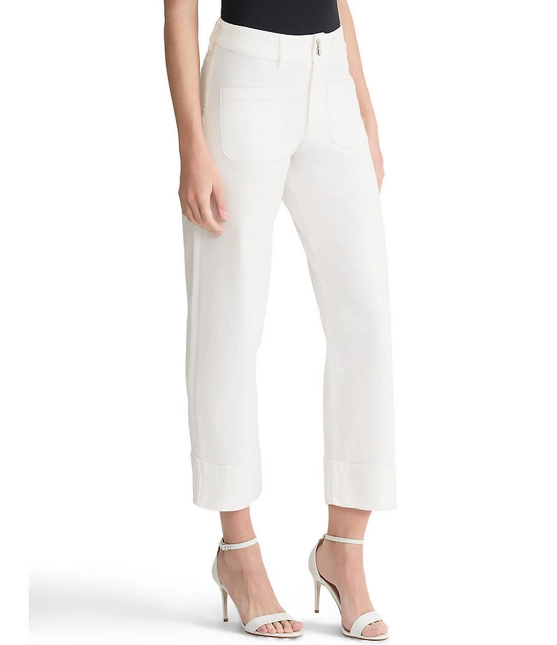 Ming Wang x Family Savvy Denim Wide Leg Cropped Cuff Jeans