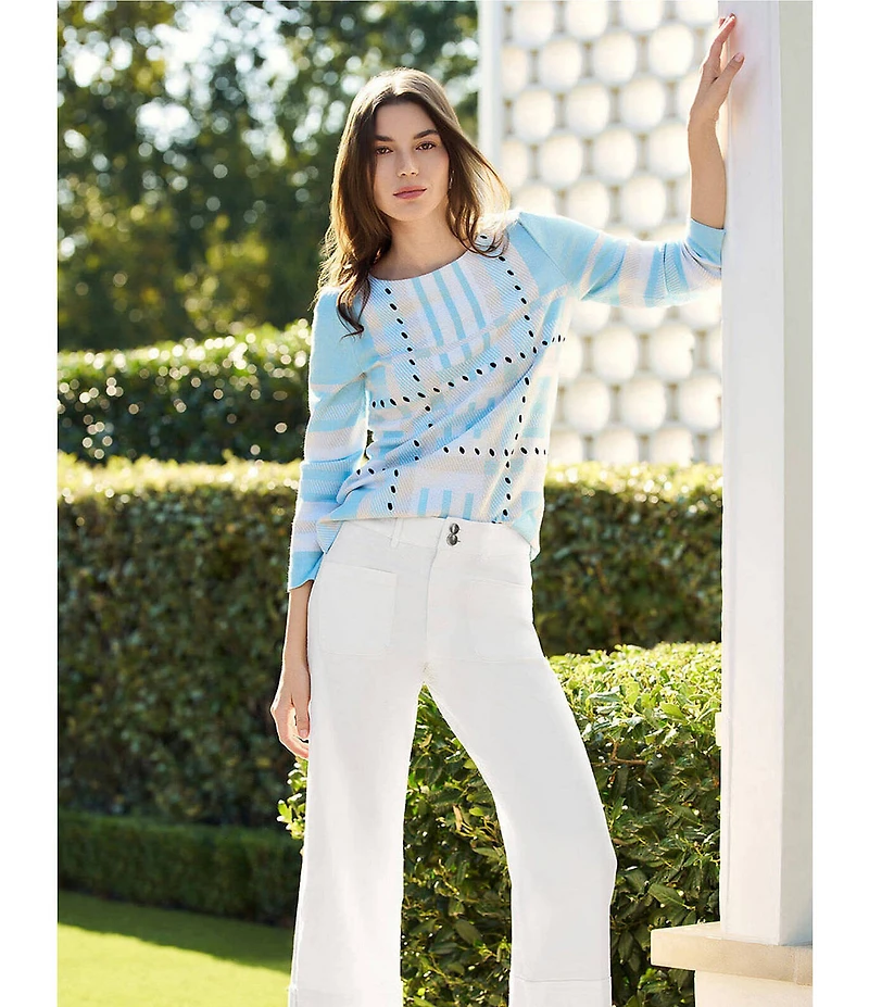 Ming Wang x Family Savvy Denim Wide Leg Cropped Cuff Jeans