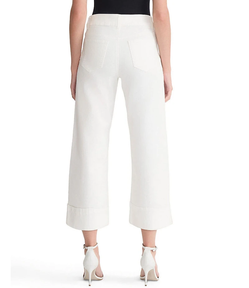 Ming Wang x Family Savvy Denim Wide Leg Cropped Cuff Jeans